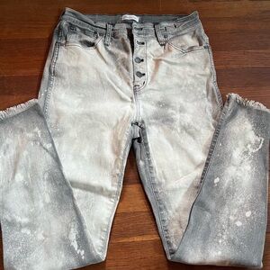 Madewell Two-Tone Grey & White Bleached Jeans